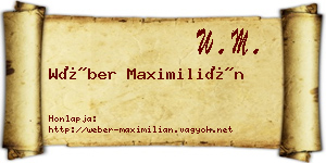 Wéber Maximilián névjegykártya